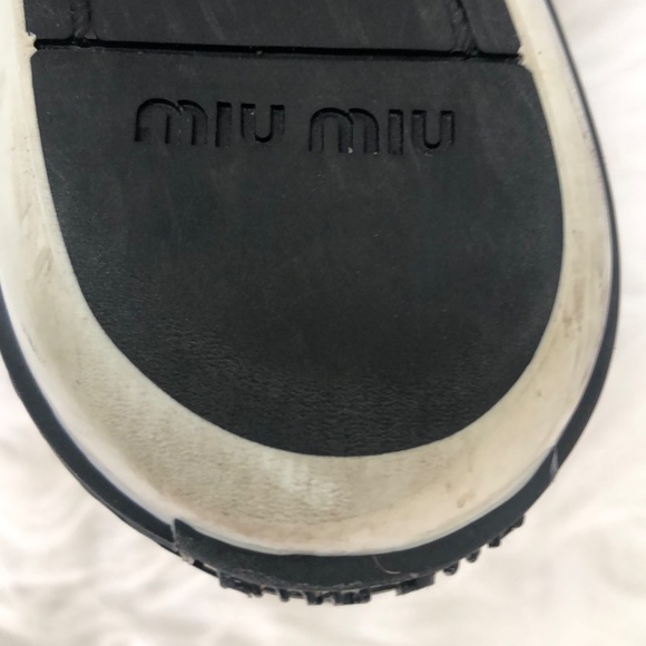 Miu Miu Women's Black Suede Metal Cap Toe Slip On Sneakers Size 35.5 w/ COA - Picture 8 of 10